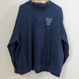 Vintage Y2K Villanova Quarter Zip Sweater 3XL Collegiate Athletic